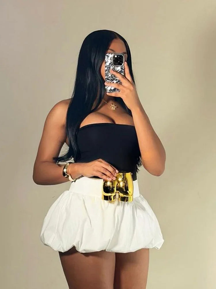 Ball Gown Skirts Women Y2K Hottie 2025 Summer Trend Midnight Waistband Miniskirts Birthday Streetwear Wild Bottoms