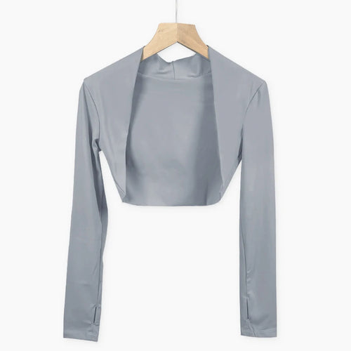 Load image into Gallery viewer, Nylon Dancing Ballet Shawl Women Long Sleeve Yoga Shirts Fitness Crop Top Running Tight Sports Coat Quick Dry Workout Shurg
