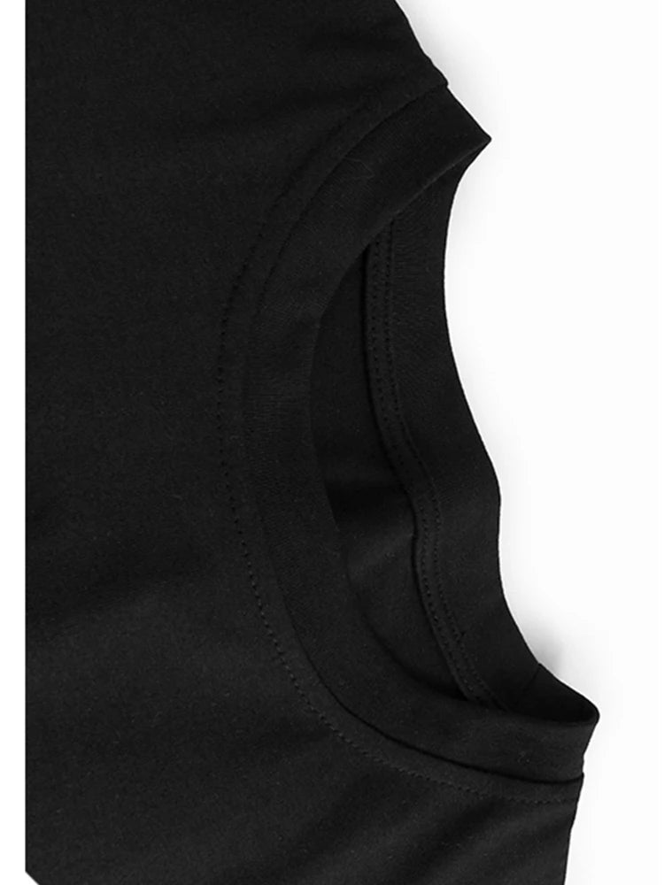 Women Black White Lace Color-block Big Size T-shirt New Round Neck Half Sleeve Fashion Tide Spring Summer 2025 1DH9816