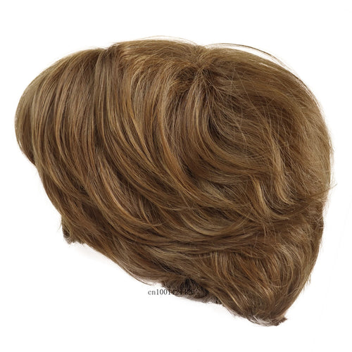 Load image into Gallery viewer, Synthetic Hair Short Pixie Cuts Wigs for Women Natural Hairstyles Brown Wig with Bangs Trendy Mommy Wig Gifts Old Lady Costume
