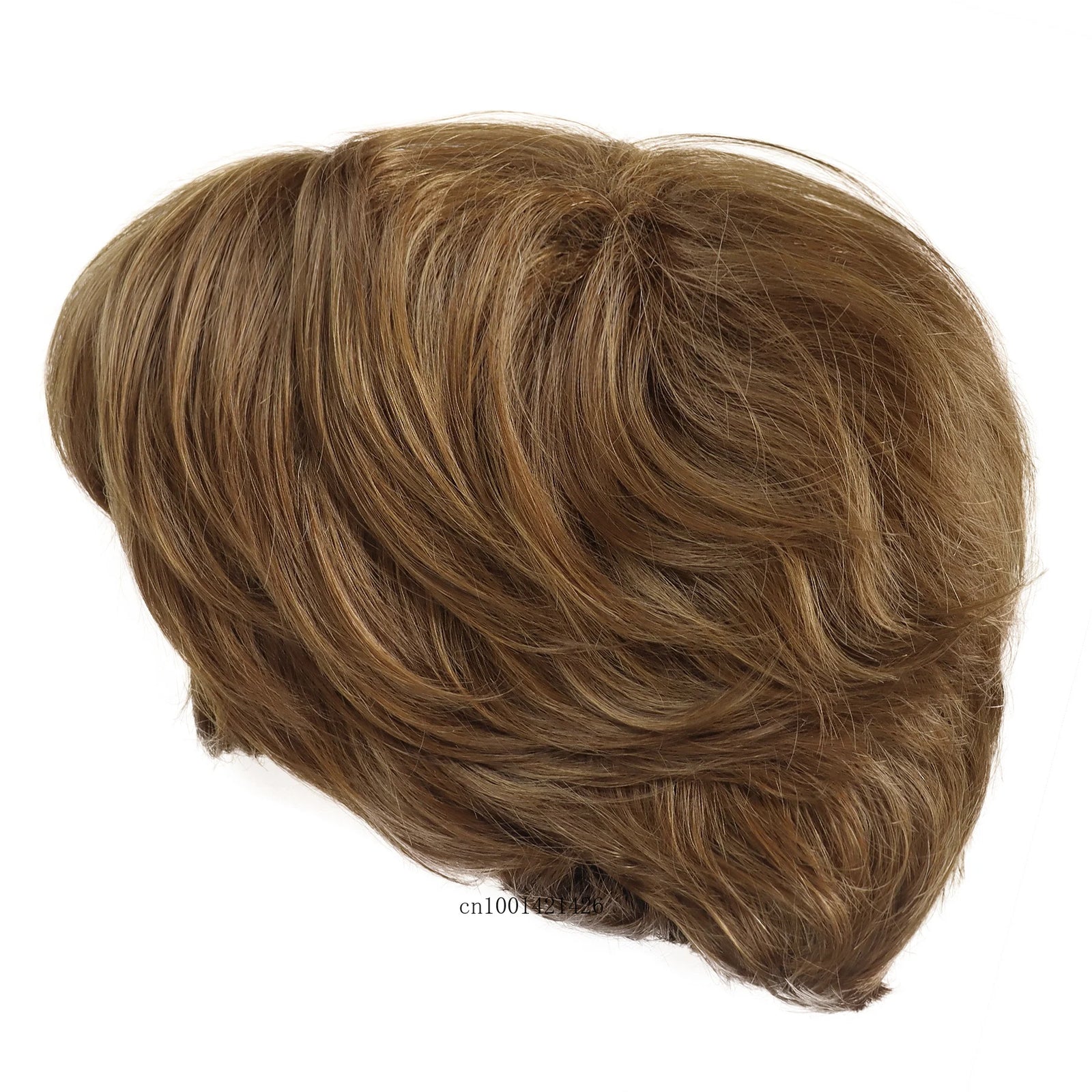 Synthetic Hair Short Pixie Cuts Wigs for Women Natural Hairstyles Brown Wig with Bangs Trendy Mommy Wig Gifts Old Lady Costume