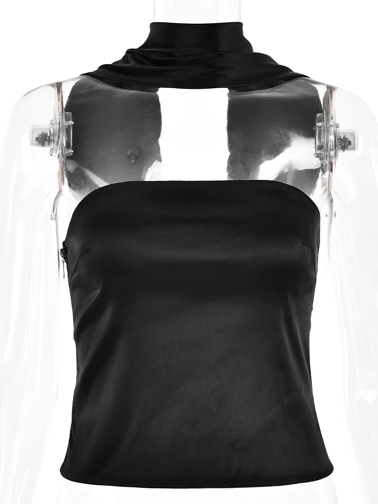 Sexy Bra Hanging Neck For Women Top Sleeveless Slim Fit Wrap Chest Tight Tank Top Female Fashion Versatile Skinny Top