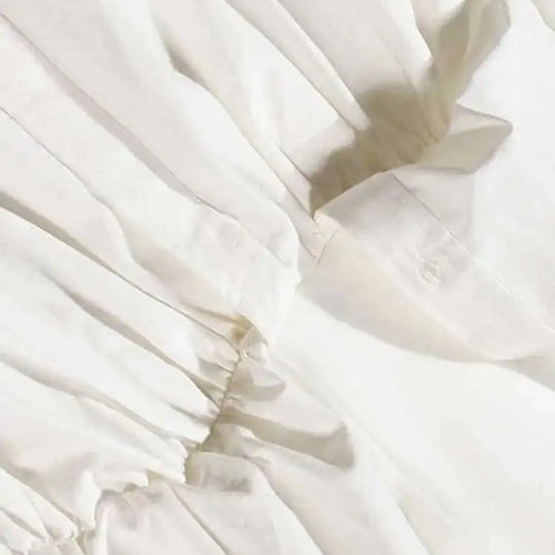 Load image into Gallery viewer, Women White Irregular Knot Split Big Size  Dress New Lapel Long Sleeve Loose Fit Fashion Spring Summer 2025 1X3420
