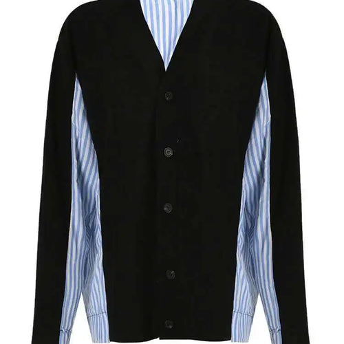 Load image into Gallery viewer, Striped Big Size Knitting Cardigan Sweater Loose Fit V-Neck Long Sleeve Women New Fashion Tide Autumn Winter 2025 1DF3049
