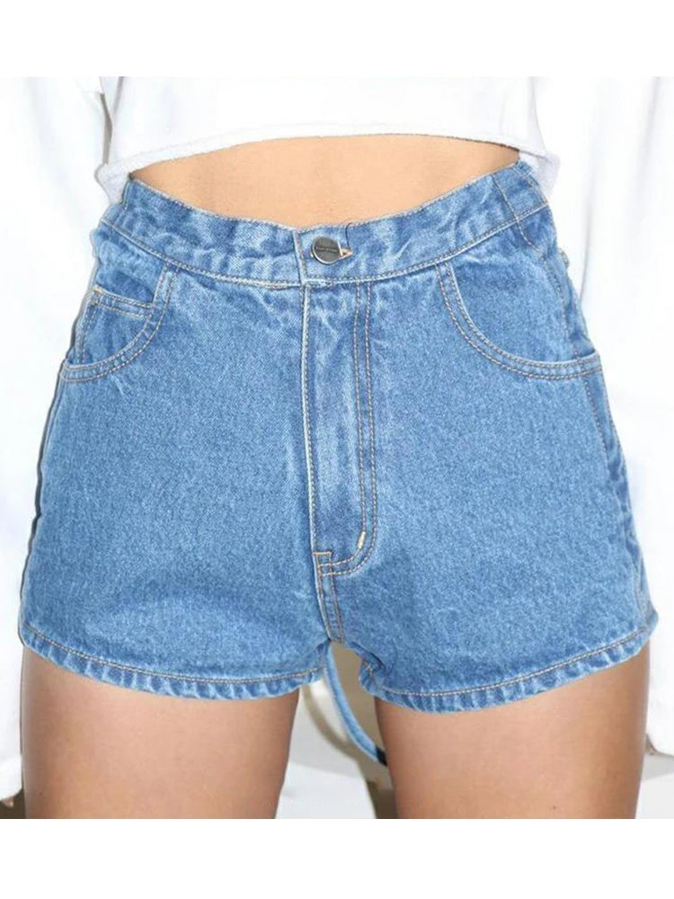 Korean Fashion Denim Shorts For Women High Waist Patchwork Bandage Designer Short Pants Female Clothing Summer