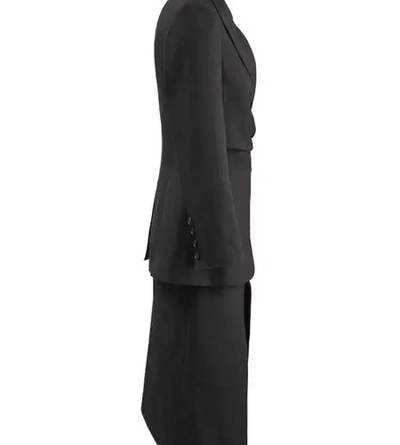 Black Blazer Slit Half-body Skirt Two Pieces Suit New Lapel Long Sleeve Women Fashion Tide Spring Autumn 2025 CPDB080