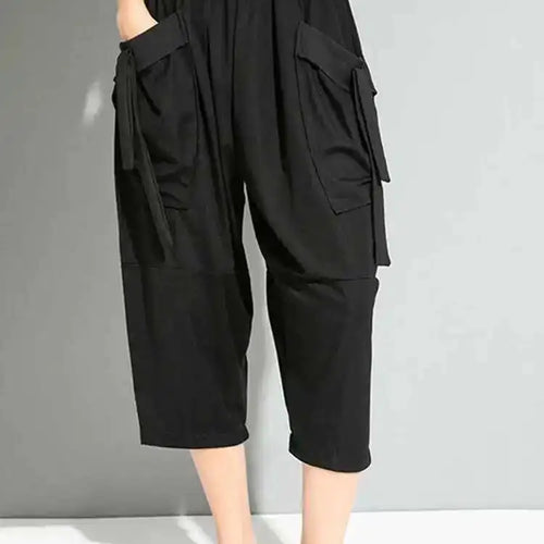 Load image into Gallery viewer, High Elastic Waist Black Pockets Pleated Harem Pants New Loose Fit Trousers Women Fashion Tide Spring Autumn 2025 1DF4720

