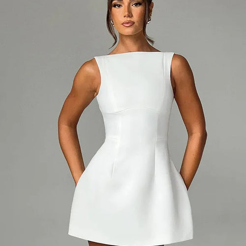 Load image into Gallery viewer, Spring 2024 New Sexy Slim Fit Short Skirt Women's Open Back Tank Top Basic Dress
