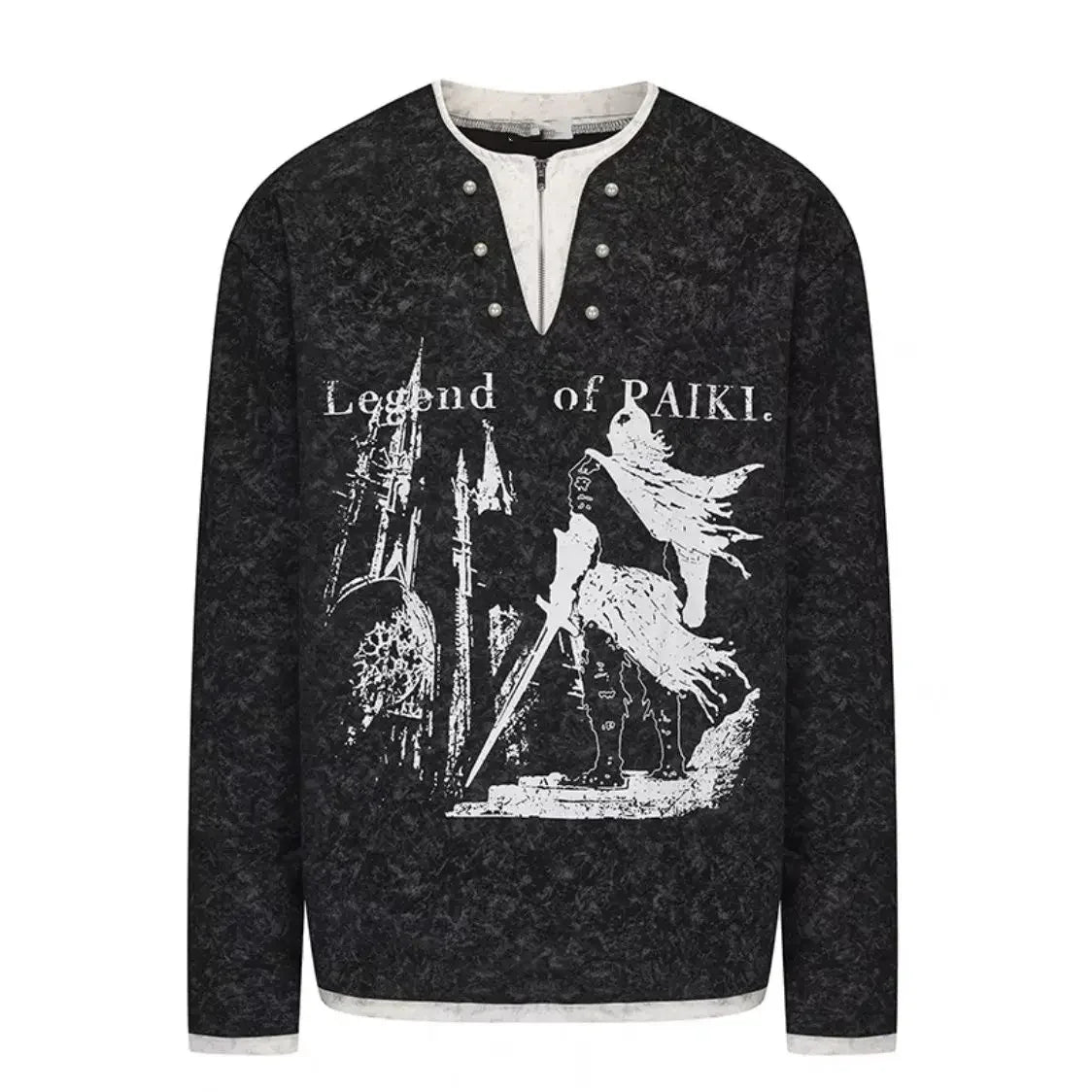 Streetwear BF Woman T Shirts Fake Two Tops Long Sleeve V-neck Casual Tees 2025 Ropa Mujer Casual Chic Print Harajuku Y2k Tshirt