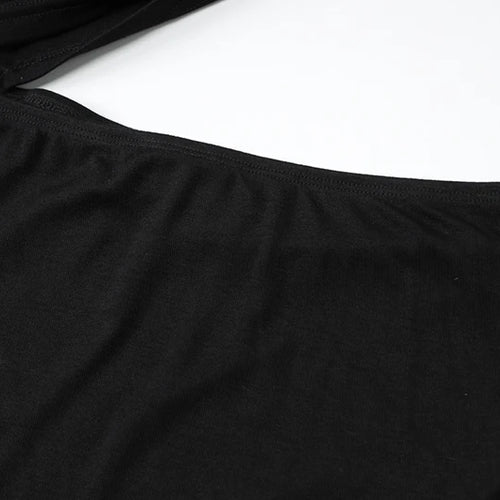 Load image into Gallery viewer, Hollow Out Oblique Shoulder Sexy Mini Dress For Women Robe Summer Black Sleeveless Backless Draped Skinny Club Dress
