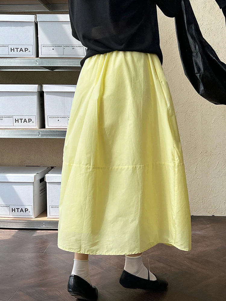 High Elastic Waist White Brief  Shaped Elegant Bud Half-body Skirt Women Fashion Tide New Spring Autumn 2025 1DJ1146