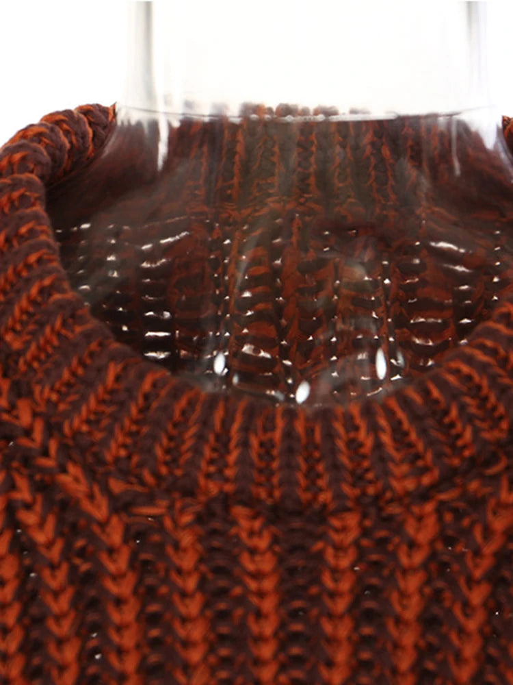 Metal Chain Knitting Sweater Loose Fit Round Neck Sleeveless Women Pullovers New Fashion Tide Autumn Winter 2025 1DF2067