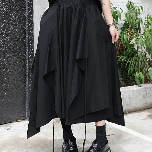 Load image into Gallery viewer, High Elastic Waist Black Irregular Bandage Calf-Length Pants New Trousers Women Fashion Tide Spring Autumn 2025 1DJ0205
