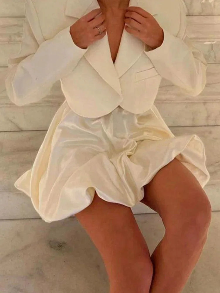 Pleated A-line Skirt White Women Ruffles Sweet Hottie Preppy Style Elastic Elastic Waist Slim Thin SimpleCasual Summer Wholesale