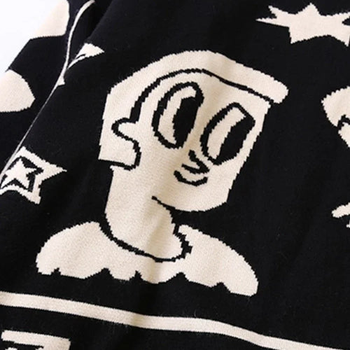 Load image into Gallery viewer, Women&#39;s Cartoon Embroidery Knitted Sweaters And Pullovers Winter Thick Girls Knit Jumpe Harajuku Sweater Jacquard
