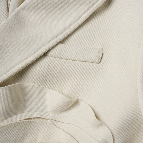 Load image into Gallery viewer, Beige Flower Elegant Long Warm Woolen Coat New Lapel Long Sleeve Women Jacket Fashion Tide Autumn Winter 2025 3WM2155
