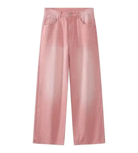 Trendy Summer Men's Jeans Straight Pants Fashion Spring Vintage Wide Leg Male Trousers Fashion Tide Washed 9A5577