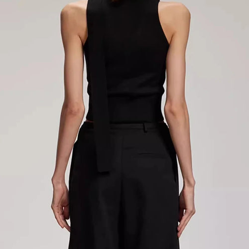 Load image into Gallery viewer, Solid Spliced Button Slimming Vests For Women V Neck Sleeveless Temperament Short Vest Female Fashion Style Clothes
