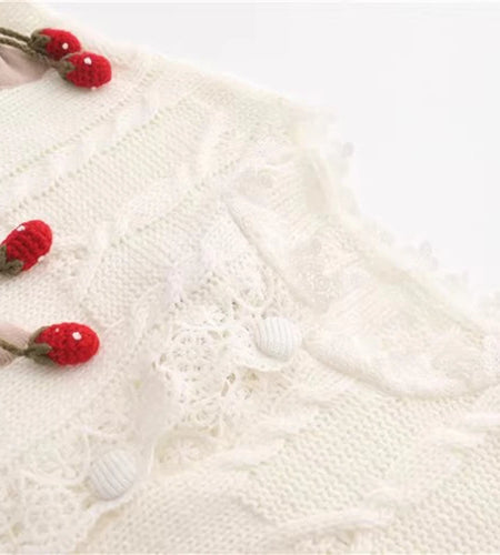 Fall Winter Women Cardigan Vintage Elegant Luxury Handmade Embroidery Mori Girls Sweet Knitted Wool Sweater Cardigan C-171