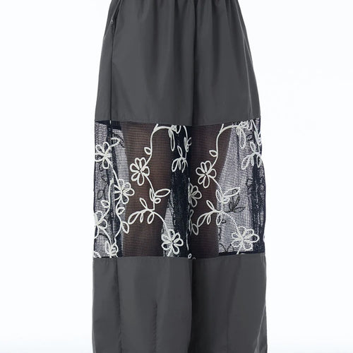 Load image into Gallery viewer, High Elastic Waist Black Grid Hollow Out Thin Wide Leg Pants New Trousers Women Fashion Tide Spring Autumn 2025 1DJ1246
