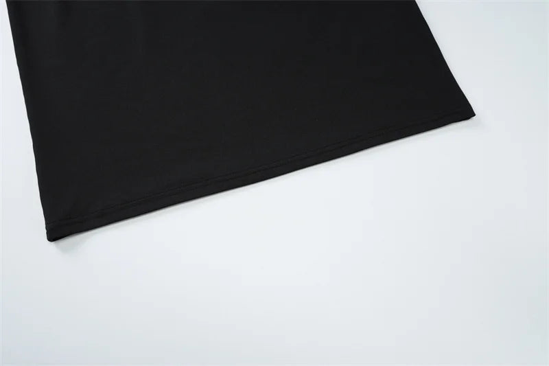 Hollow Out Halter Sexy Maxi Dress Women Summer New Metal Decoration Sleeveless Slim High Waist Long Dress Elegant