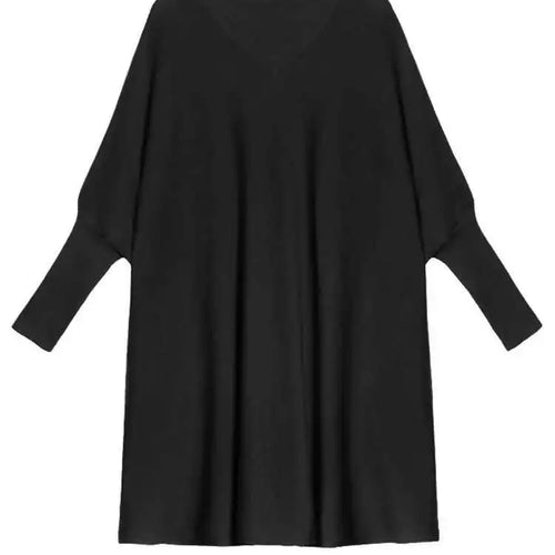 Load image into Gallery viewer, Women Blue Knitting Big Size Mini Dress New V-Neck Long Batwing Sleeve Loose Fit Fashion Tide Spring Autumn 2025 1DF9758
