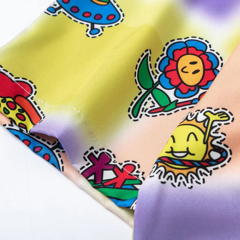 Vintage Hawaiian Shirts Streetwear Retro Graphic Printed Tie Dye Summer Beach Blouse Harajuku Hip Hop Baggy Short Sleeve Tops