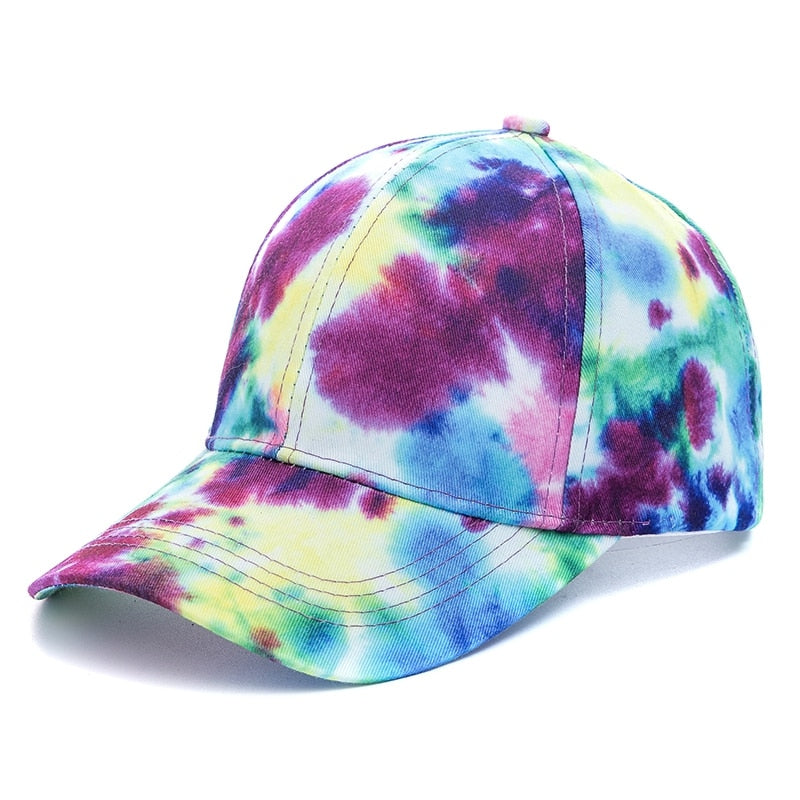 Outdoor Casual Tie Dye Caps For Women Rainbow Colorful Baseball Cap Female Fashion Streetwear Summer Hat