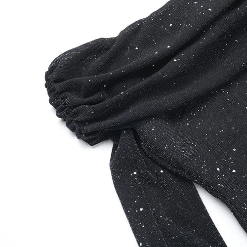 Load image into Gallery viewer, Glitter Off-shoulder Sexy Maxi Dress For Women Gown Black Strapless Long Sleeve Bodycon Club Party Sparkle Long Dress
