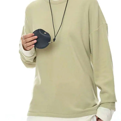 Load image into Gallery viewer, Women Black Hem Color-block Big Size Casual T-shirt New Round Neck Long Sleeve Fashion Tide Spring Autumn 2025 1DH8666
