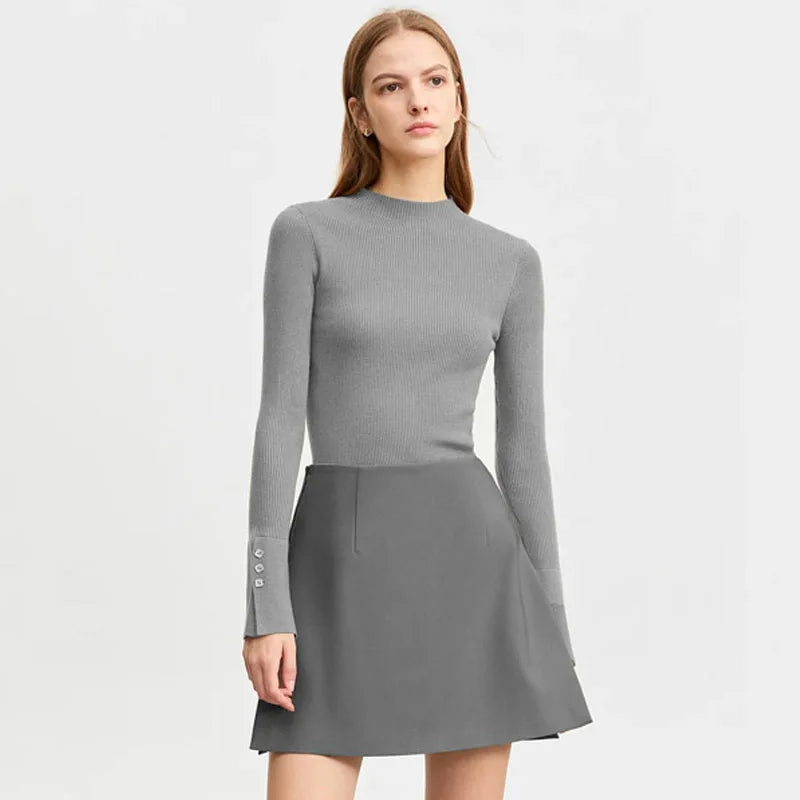 Minimalist Casual Shorts Skirts Women High Waist 2025 Spring New Fashion Commuter Straight A-Line Skirt 12343035