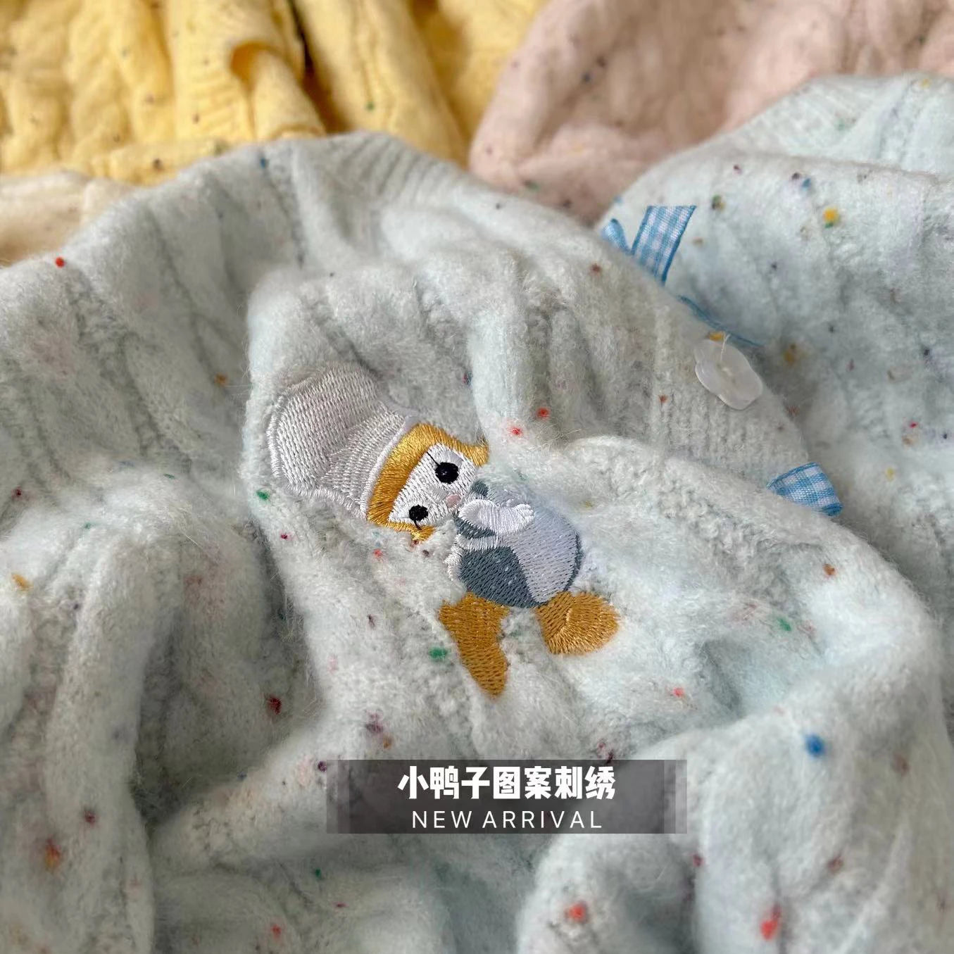 French Solid Embroidery Bow Single Breasted Short Cardigans Sweater Women Autumn Winter O-neck Long Sleeve Knitwear Tops Popular