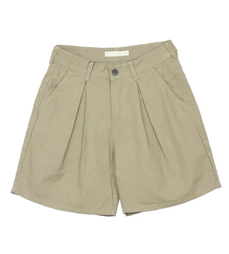 Korean Style Men's Casual Shorts Wrinkle Straight Wide Leg Trousers Loose Zippers Male Bottom Stylish Summer 9C6428