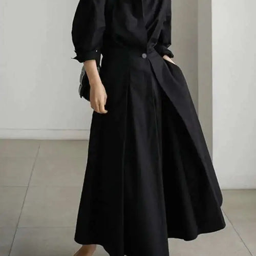 Load image into Gallery viewer, Women Beige Pleated Long Big Size Elegant Dress New Lapel Long Sleeve Loose Fit Fashion Tide Spring Autumn 2025 1DE91400
