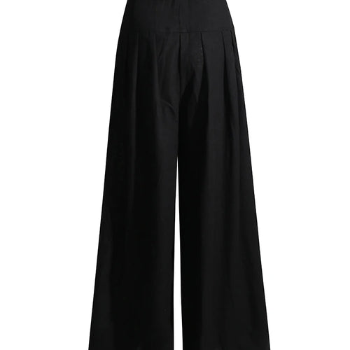 Load image into Gallery viewer, Solid Loose Wide Leg Pants For Women High Waist Tunic Ruched Temperament Trousers Female Summer Fashion Clothing
