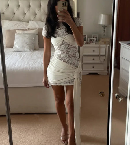 Elegant Lace Patchwork Tight Strap Dress Women Sexy Double Layer Perspective Slimming Party Club Evening Dress 2025