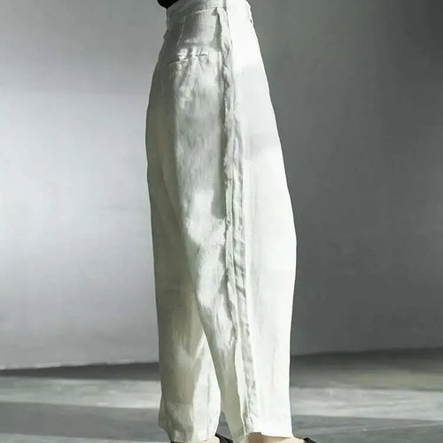 Load image into Gallery viewer, High Waist Black Topstitched Pockets Wide Leg Pants New Loose Fit Trousers Women Fashion Tide Spring Autumn 2025 1DF5357
