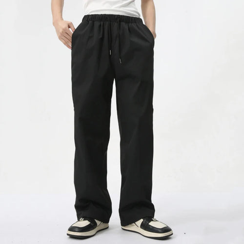 Load image into Gallery viewer, American Style Loose Men&#39;s Sports Pants Causal Lace-up Wide Leg Male Side Striped Trousers Simple Summer 9C6154
