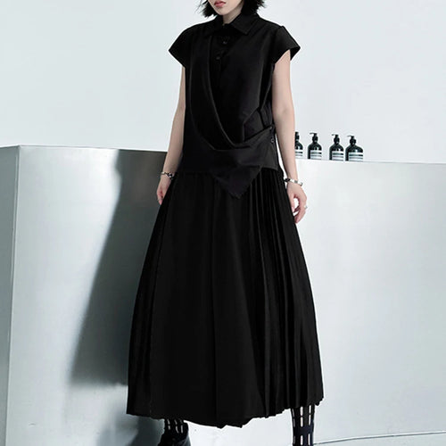 Load image into Gallery viewer, High Elastic Waist Gray Color-block Pleated Wide Leg Pants New Trousers Women Fashion Tide Spring Autumn 2025 1DJ1336
