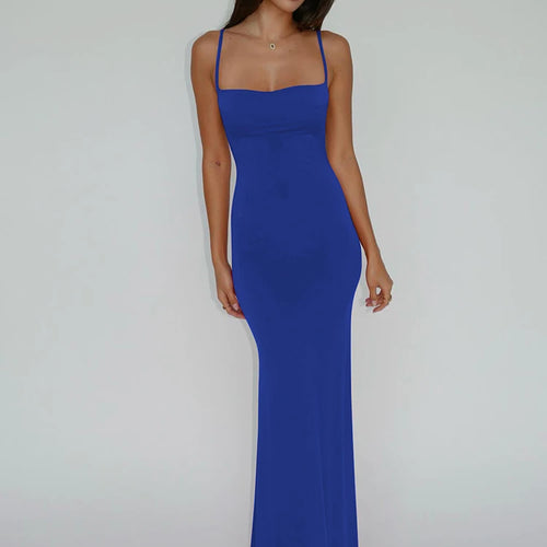 Load image into Gallery viewer, Pure Color Sleeveless Backless Elegant Sexy Bodycon Y2K Maxi Prom Dress 2025 Summer Women Clothes Birthday Party Casual
