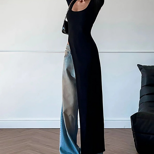 Load image into Gallery viewer, Spring Fashion Solid Long Sleeve Slit Irregular Sexy Bodycon Maxi Dress Women Casual Y2K New Outfits Party Vacation
