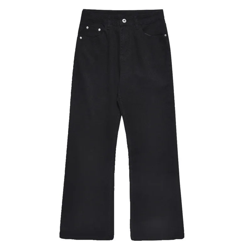 Men's Jeans New American High Street Micro Flared Denim Pants Handsome Trendy Straight Wide Leg Male Trousers 9W1430