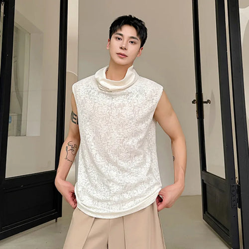 Load image into Gallery viewer, Chinese Style Loose Men&#39;s Tank Tops Casual Turtleneck Sleeveless Printing Simple Male Top New Summer Vest 9C6057
