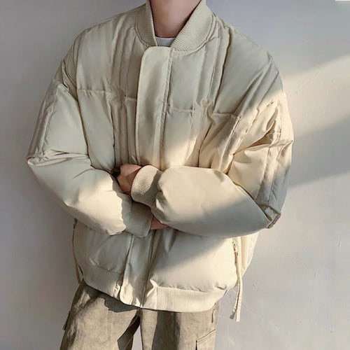 Load image into Gallery viewer, American Round Collar Cotton Jackets Men Thickened Fashion Casual Solid Color Niche Design Button Pocket 2024 Winter 9C8960
