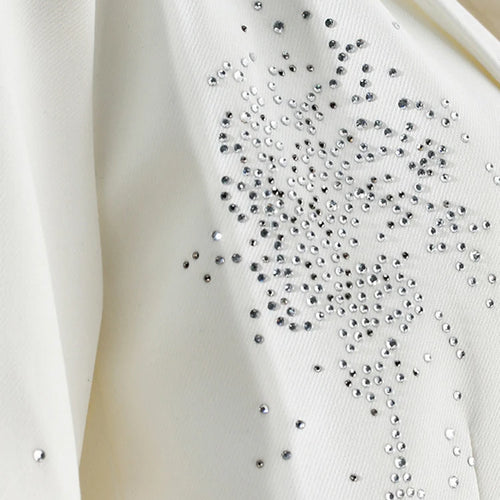 Load image into Gallery viewer, Women Black Rhinestones Shining Big Size Elegant Blazer New Lapel Long Sleeve Jacket Fashion Spring Autumn 2025 7AB3822
