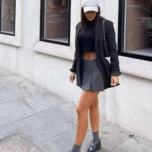 Load image into Gallery viewer, 2025 Spring Summer Women Casual Tierred Mini Skirts Fashion Vintage Solid High Wasit Ruffles Pleated Sexy Shorts Skirts
