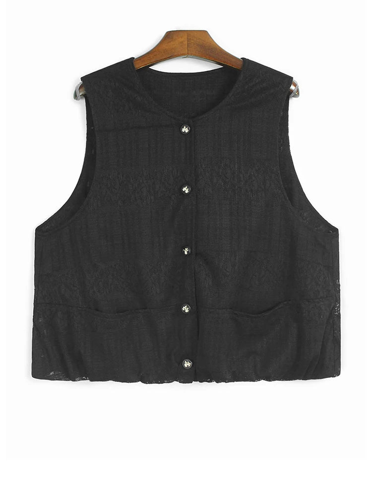 Black Vest Half-body Bud Skirt Two Pieces Suit New Round Neck Sleeveless Women Fashion Tide Spring Autumn 2025 1DJ1436