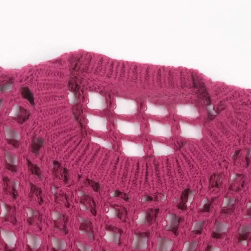 Load image into Gallery viewer, Women Black Knittng Hollow Out Big Size Long Dress New Round Neck Long Sleeve Fashion Tide Spring Autumn 2025 5WA10401
