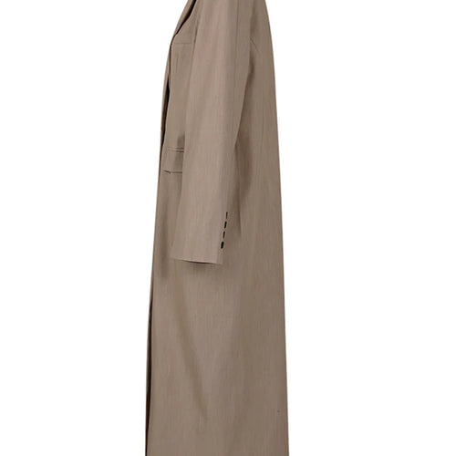 Load image into Gallery viewer, Women Blue Khaki Brief Long Big Size Elegant Blazer New Lapel Long Sleeve Jacket Fashion Tide Spring Autumn 2025 1LD2085
