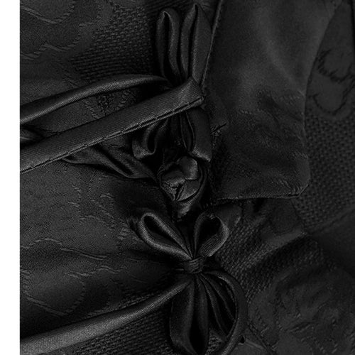 Load image into Gallery viewer, Women Black Jacquard Buckle Mesh Big Size Midi Dress New Stand Collar Short Sleeve Fashion Tide Spring Summer 2025 1DJ1231
